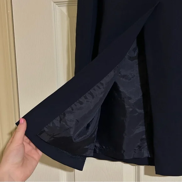 Talbots Petites Navy Blue Long Maxi Skirt with Front Slit Sz 6 P - Picture 4 of 5